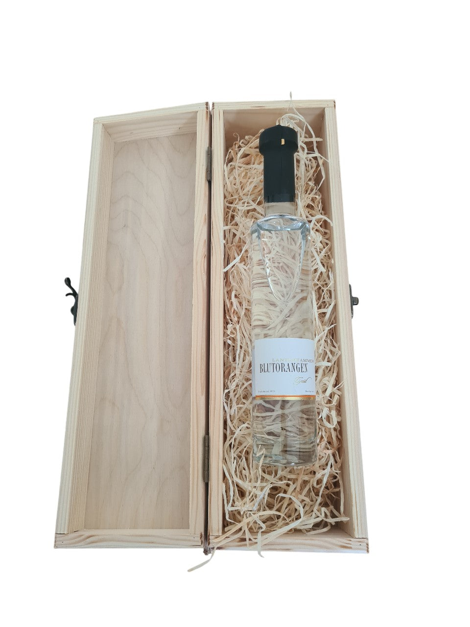Holzbox mit Klappdeckel und Blutorangengeist in Bio-Qualität