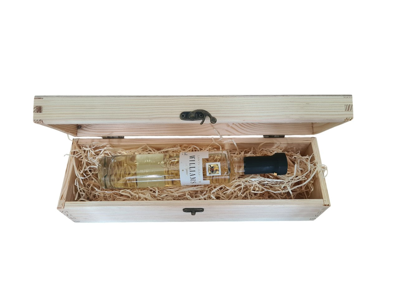 Holzbox mit Klappdeckel und Williams Liqueur
