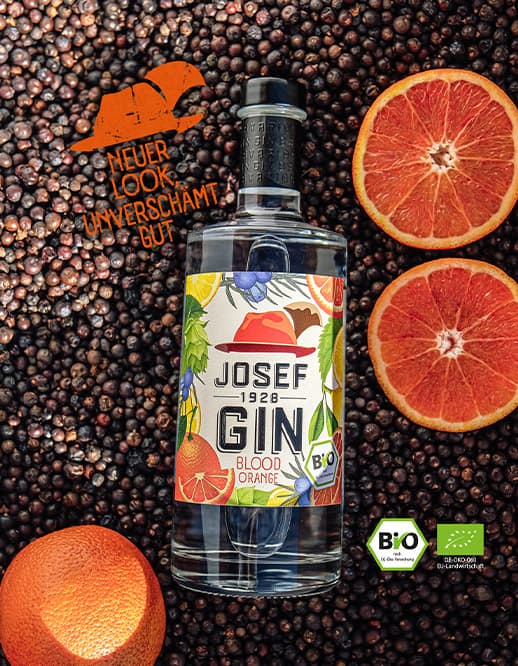 PARTYbox Gin 2 Flaschen BIO Josef Gin 1x Blutorange und 1x Alpine Botanicals je 0,5 L
