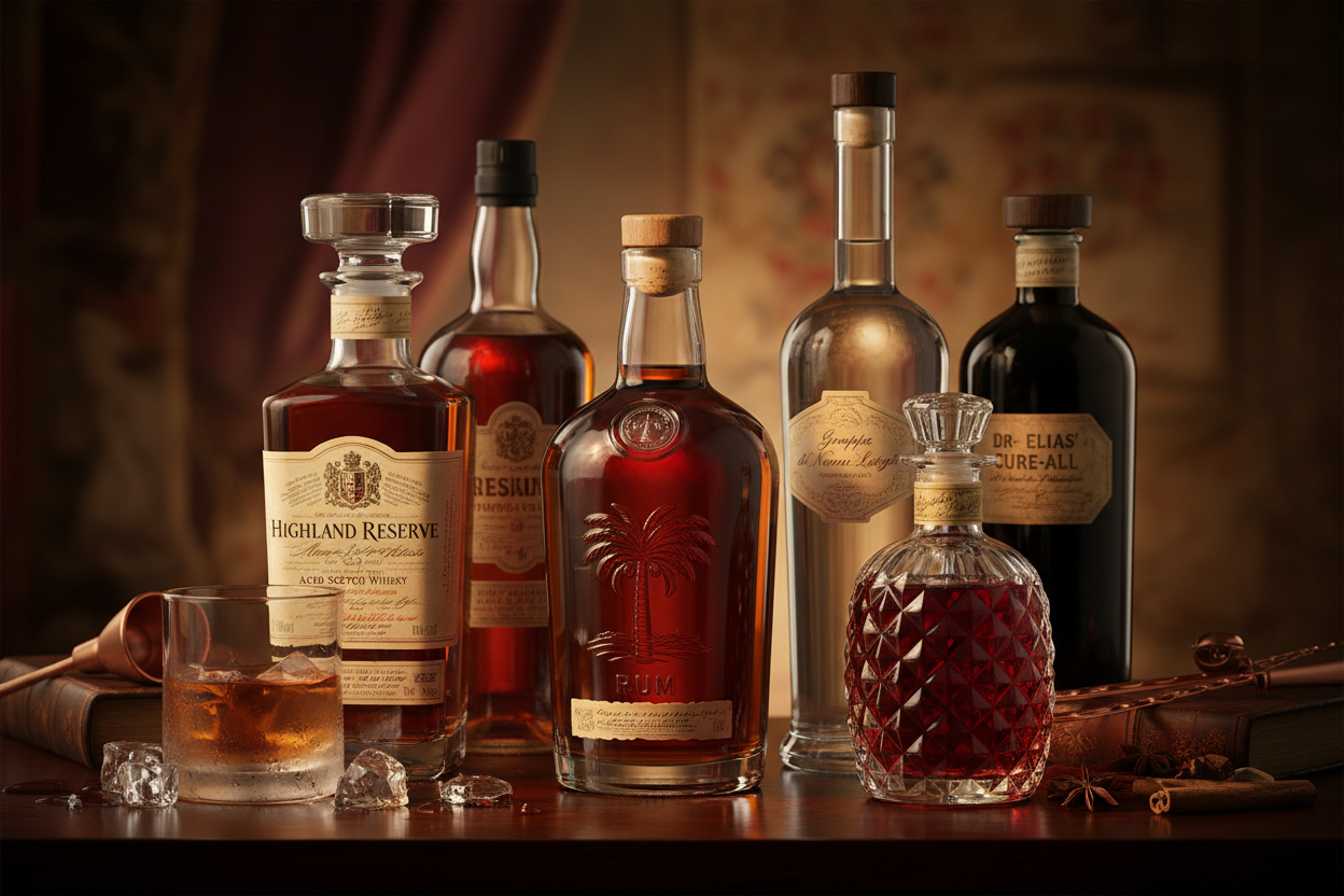 Rum-Brände-Whisky-Brandy-Likör-Gin