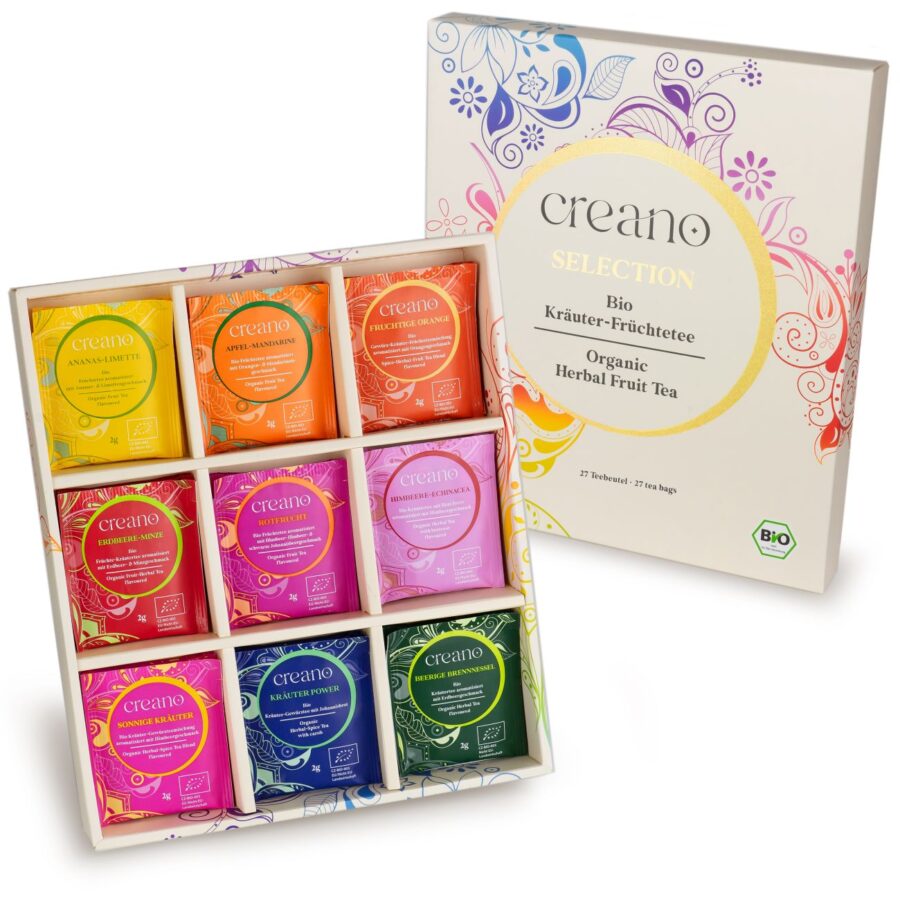 Creano Bio Früchte Kräutertee 27er Geschenkset ORGANIC HERBAL TEA 27 BioTeebeutel