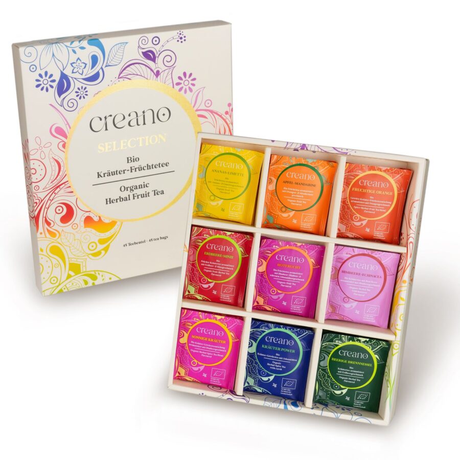 Creano Bio Früchte Kräutertee 45er Geschenkset ORGANIC HERBAL TEA 45 BioTeebeutel