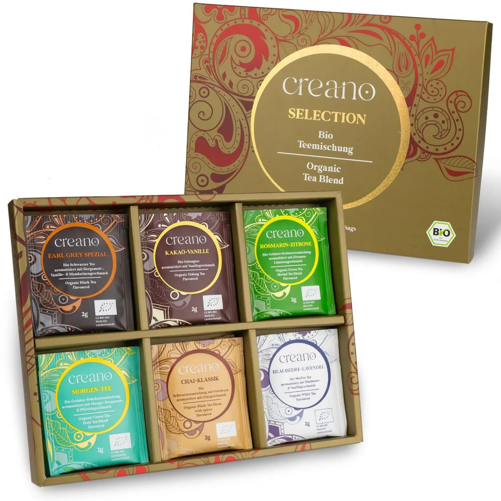 Creano Bio Geschenkset ORGANIC TEA BLEND 24 BioTeebeutel in 6 unterschiedlichen Sorten  96g