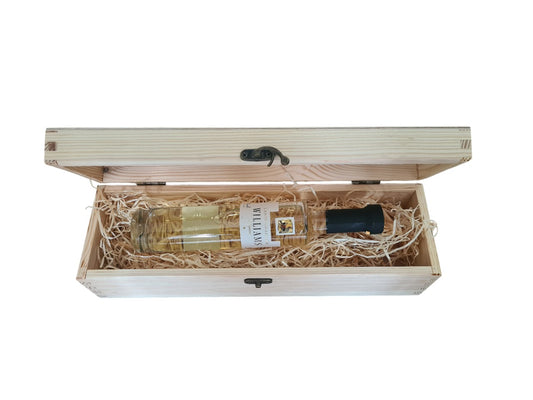 Holzbox mit Klappdeckel und Williams Liqueur