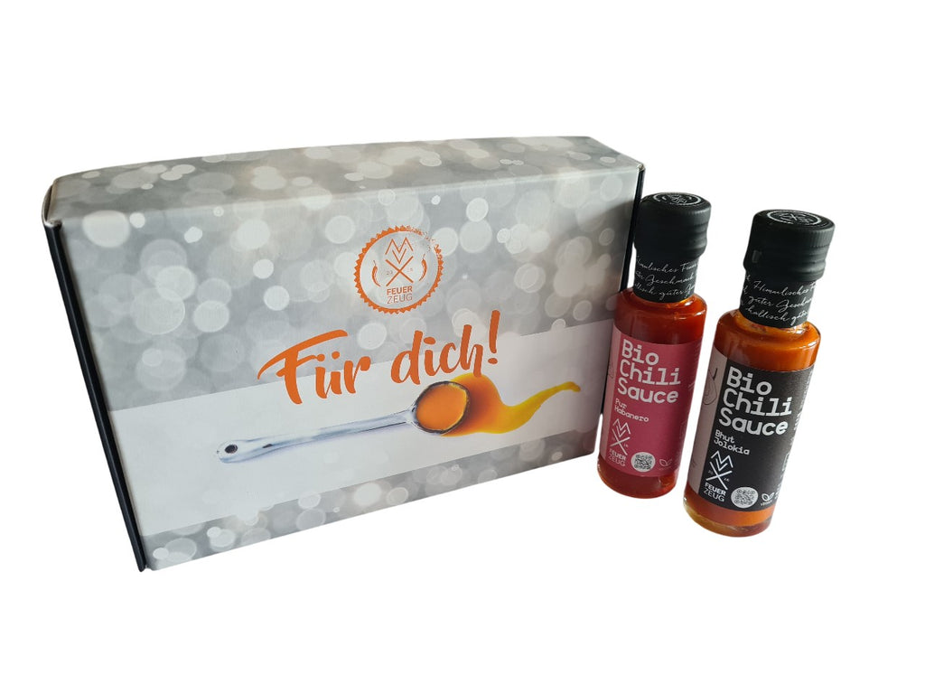 2er Box "Für Dich" mit Bio-Chilisauce „Pur Habanero“ und Bhut Jolokia