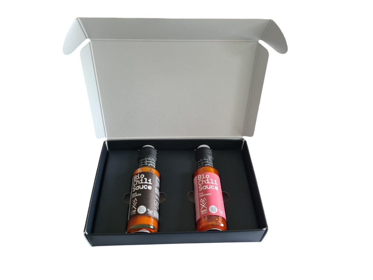2er Box "Alles Gute" mit Bio-Chilisauce „Pur Habanero“ und Bhut Jolokia