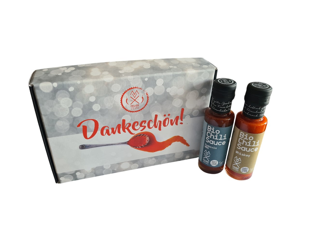 2er Box "Dankeschön" mit Bio-Chilisauce „Pedacola-BBQ“ und "Whiskey"