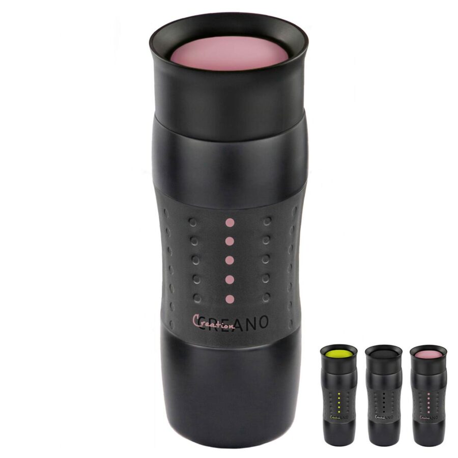 Thermobecher Thermoskanne Design Travel Mug 420ml, grün / pink / schwarz