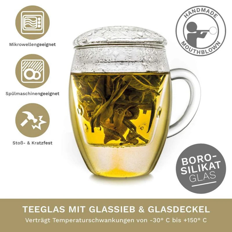 Geschenk Creano TeeGlas "All-In-One" mit Glasfilter, 3-tlg. | 400ml