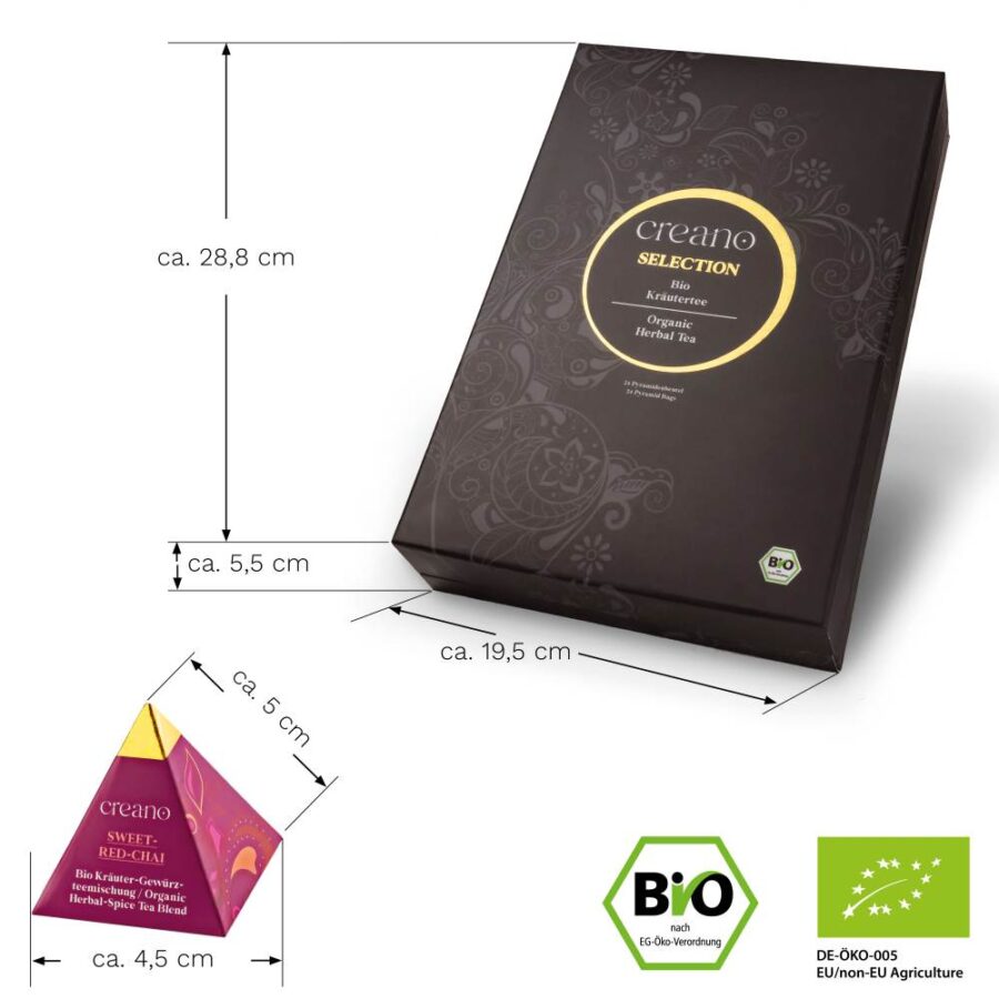 Bio Kräutertee 24er Pyramiden Geschenkset ORGANIC HERBAL TEA