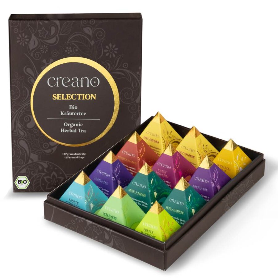 Creano Bio Kräutertee 12er Pyramiden Geschenkset ORGANIC HERBAL TEA