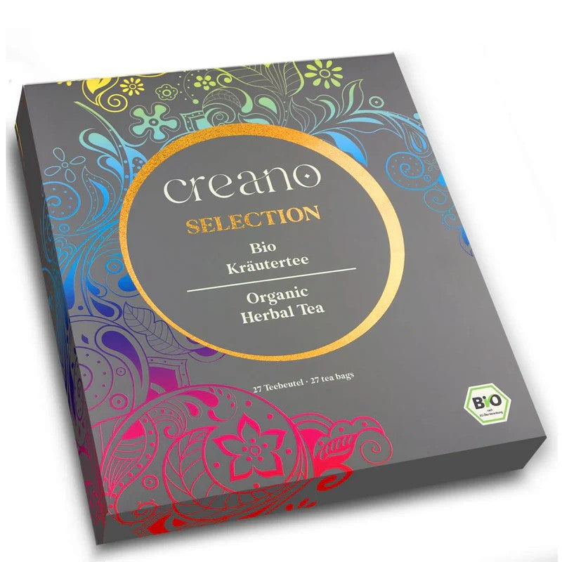 Creano Geschenkset BIO ORGANIC HERBAL TEA Geschenkbox mit 27 Teebeuteln