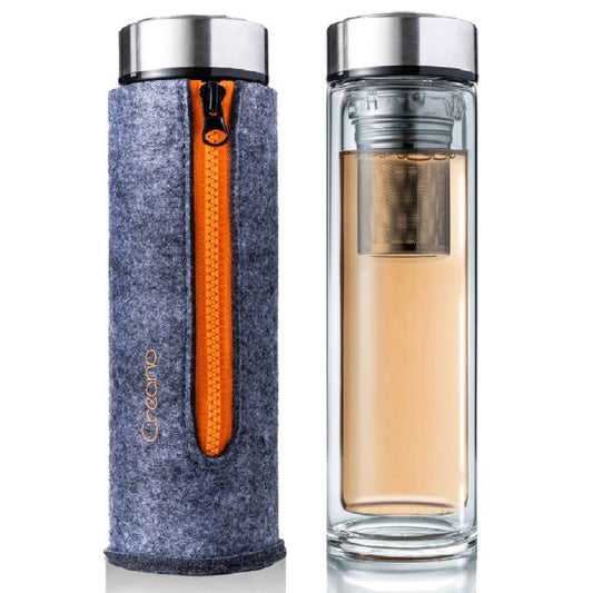 Thermo Teamaker mit Filztasche | 400ml in runder Geschenkbox