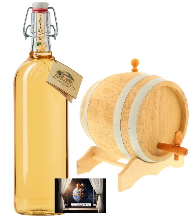 Prinz Alte Williams-Christbirne Holzfass gelagert dazu 1 L Eichenfass Geschenk