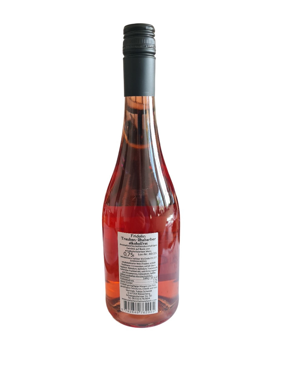Fridolin der alkoholfreie Trauben-Rhabarber Wein 0,75 Liter