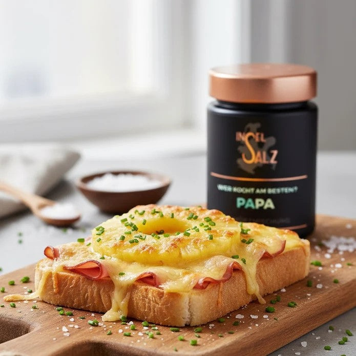 Rügener Inselsalz Geschenk 3er Gewürzmischung + Eichenbrett