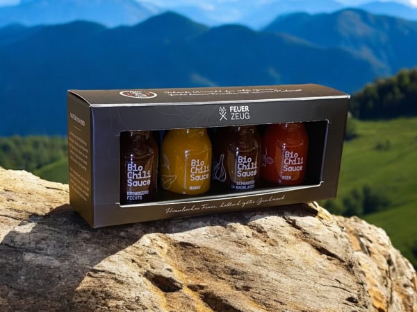 Bio-Chilisaucen Probierset „Exklusiv“