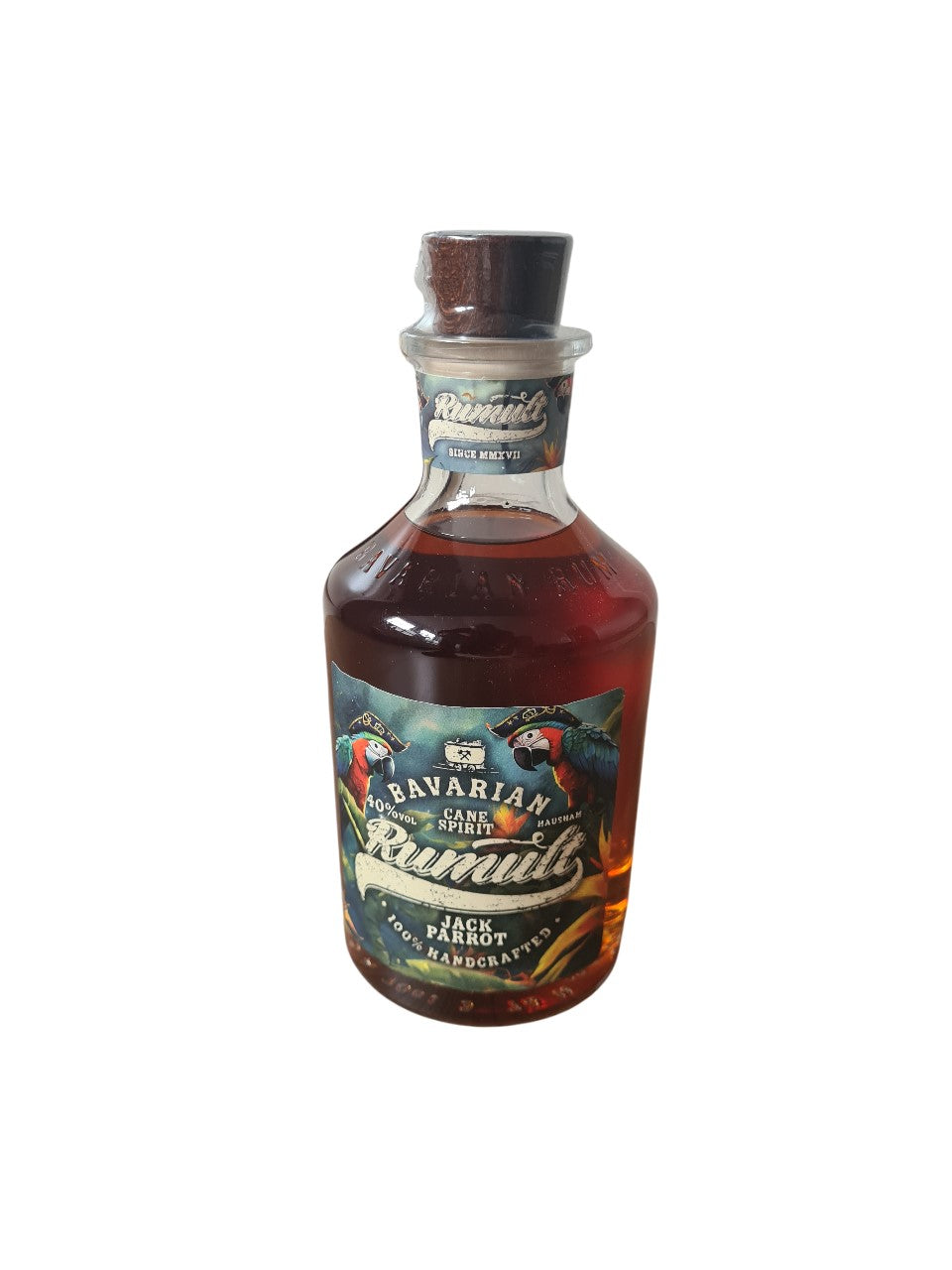 Panzer Karaffe / Decanter 1000 ml und RUMULT Jack Parrot Cane Spirit 40%