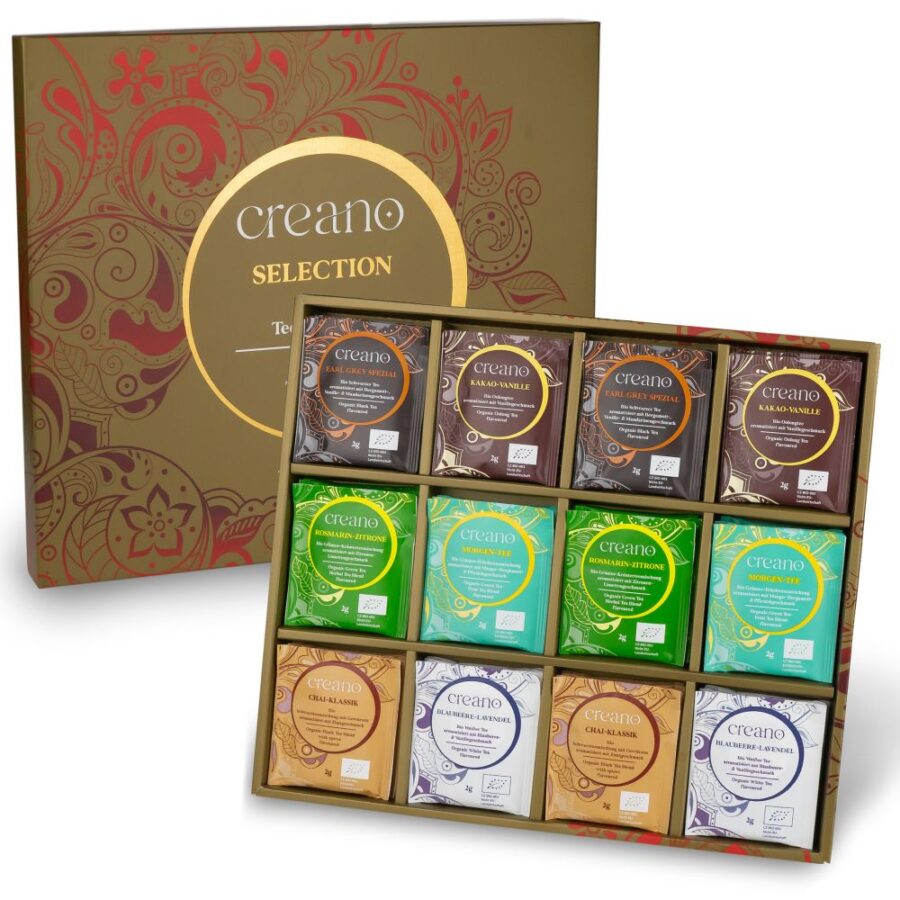 Creano Bio Geschenkset ORGANIC TEA BLEND 48 BioTeebeutel in 6 unterschiedlichen Sorten  96g