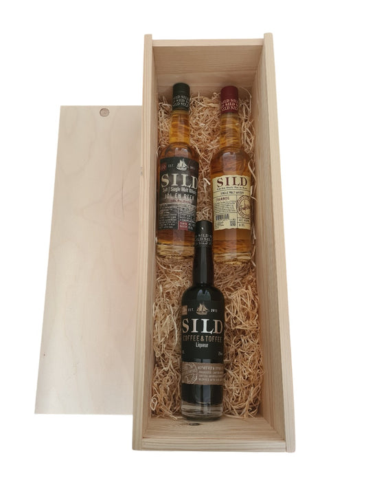 Magnum Holzbox mit 3 Sild Whisky