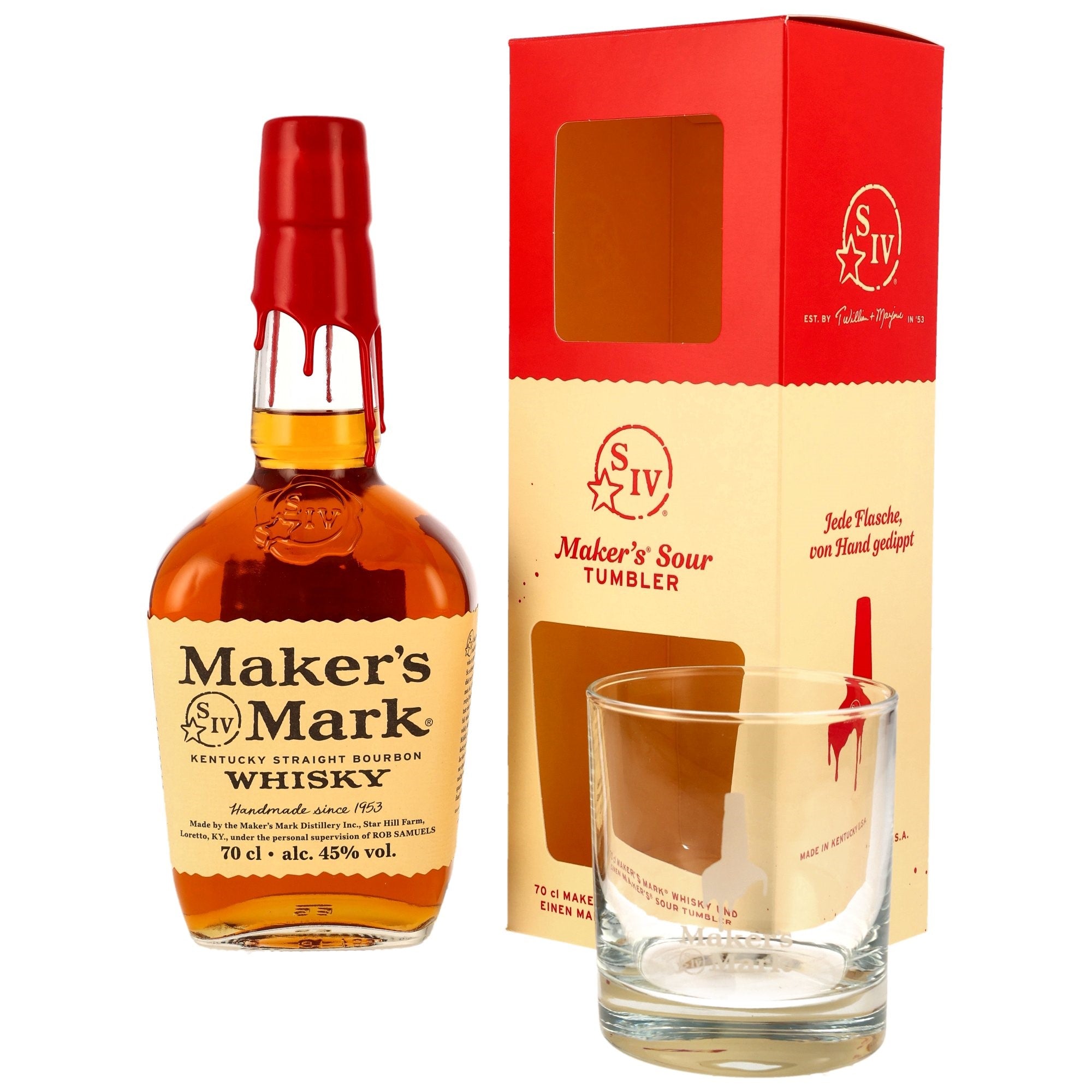 Makers Mark Bourbon Whisky mit Glas