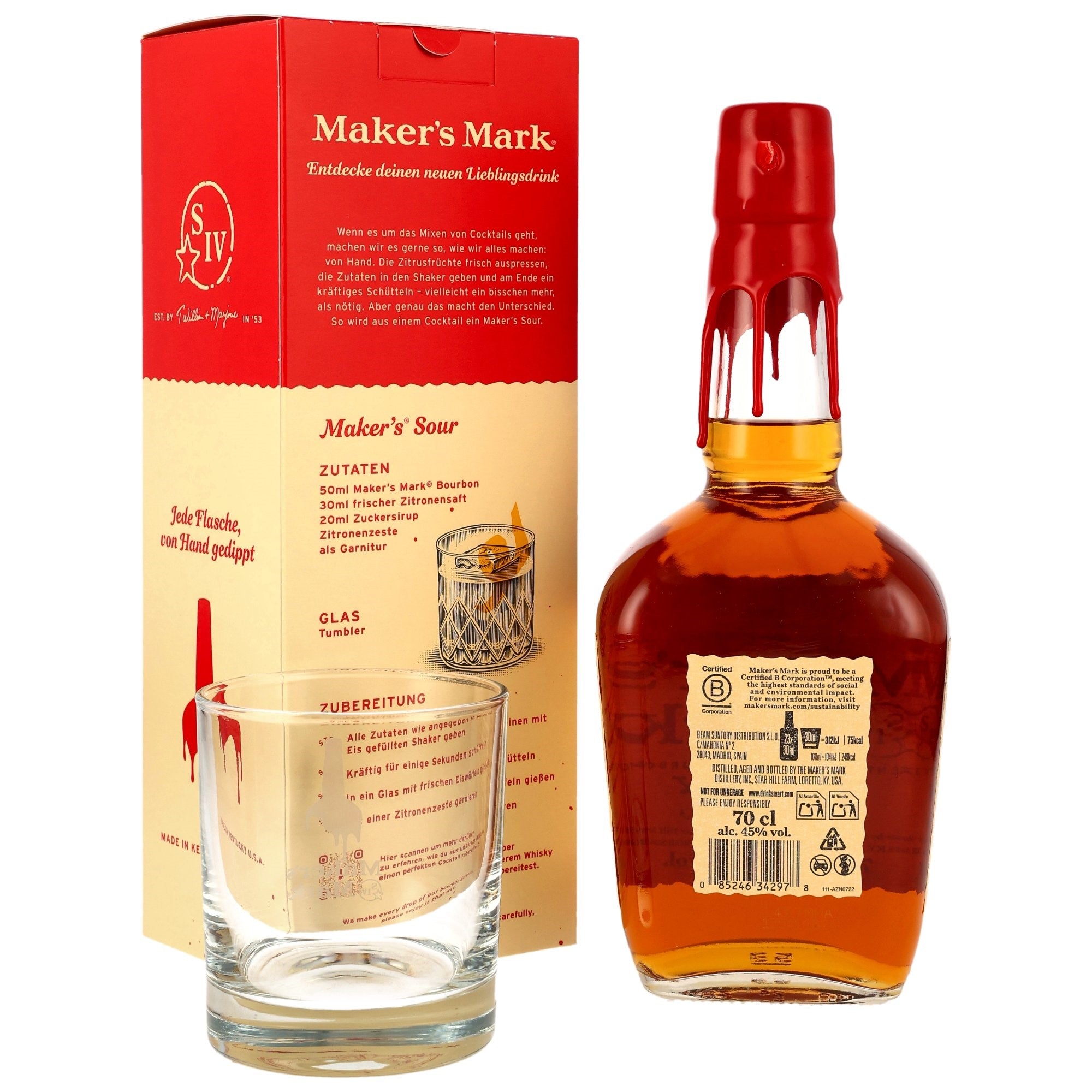 Makers Mark Bourbon Whisky mit Glas