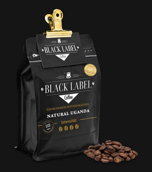 Geschenk 4x 100g Black Label Coffee Malabar, Best Friends, Narural Uganda und Peru