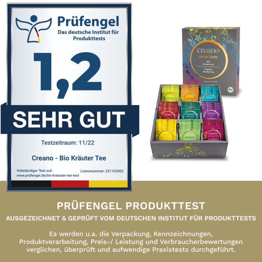 Creano Geschenkset BIO ORGANIC HERBAL TEA Geschenkbox&nbsp; mit 90 Teebeuteln