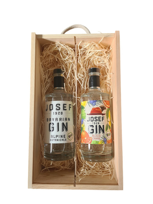 PARTYbox Gin 2 Flaschen BIO Josef Gin 1x Blutorange und 1x Alpine Botanicals je 0,5 L