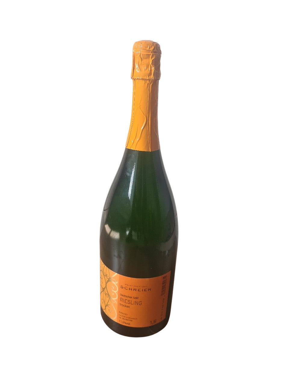 Magnum Sektflasche 1,5 Liter Riesling trocken mit Holzbox