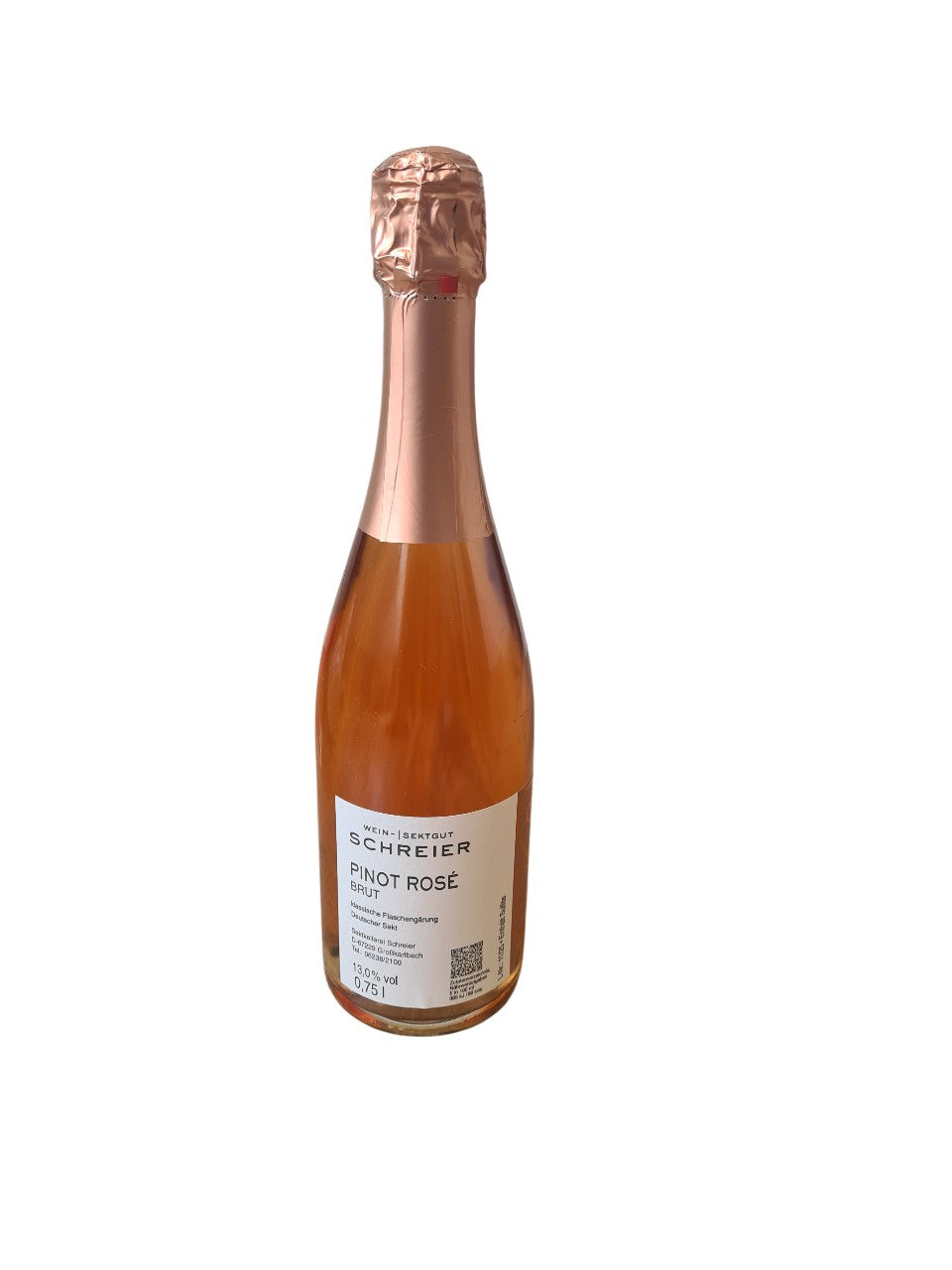 Holzbox mit Klappdeckel und 1 Fl. Pinot Rosé brut