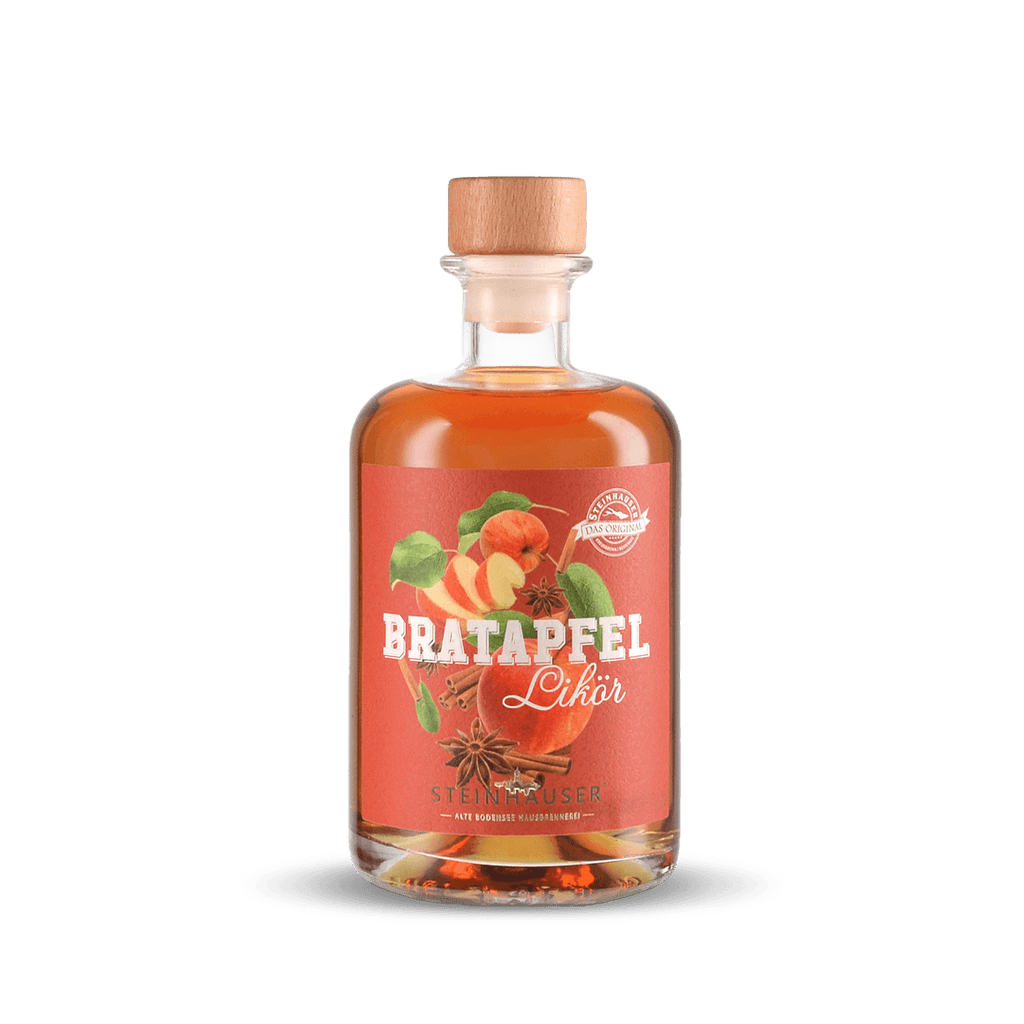 Steinhauser Bratapfel Likör in der Apothekerflasche