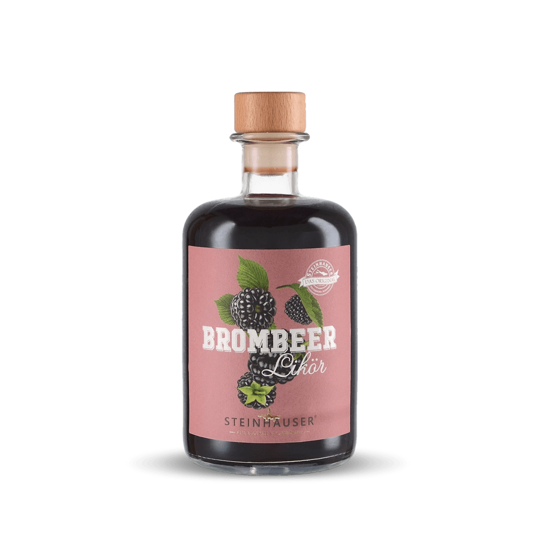 Brombeer Likör in der Apothekerflasche