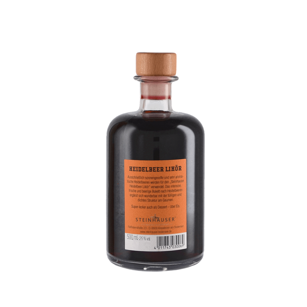 Heidelbeer Likör in der Apothekerflasche