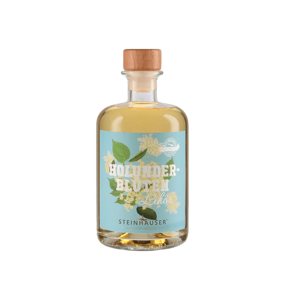 Holunderblüten Likör in der Apothekerflasche incl. Holzbox mit Verschluss
