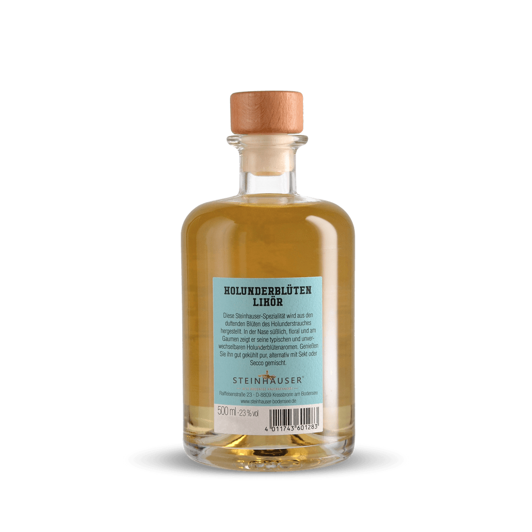 Holunderblüten Likör in der Apothekerflasche incl. Holzbox mit Verschluss