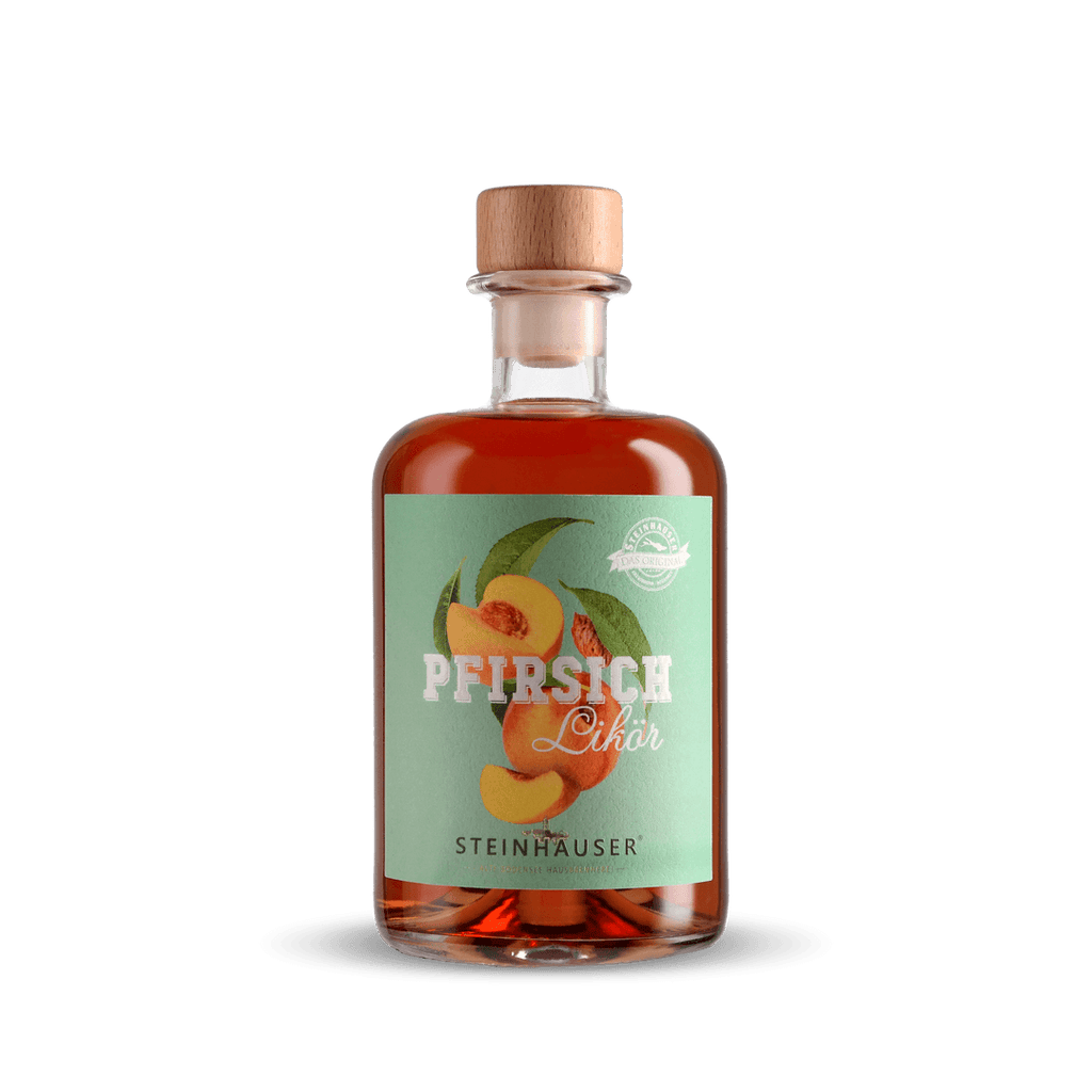 Steinhauser Pfirsich Likör in der Apothekerflasche