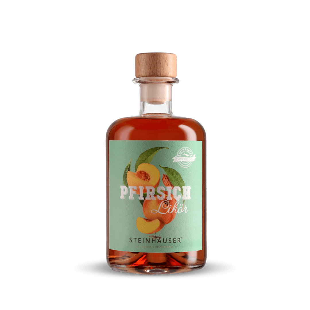 Steinhauser Pfirsich Likör in der Apothekerflasche