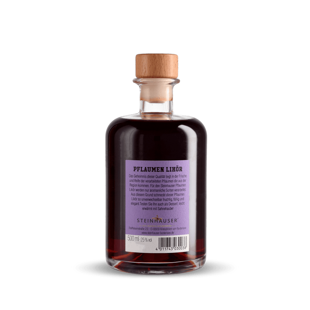 Steinhauser Pflaumen Likör in der Apothekerflasche