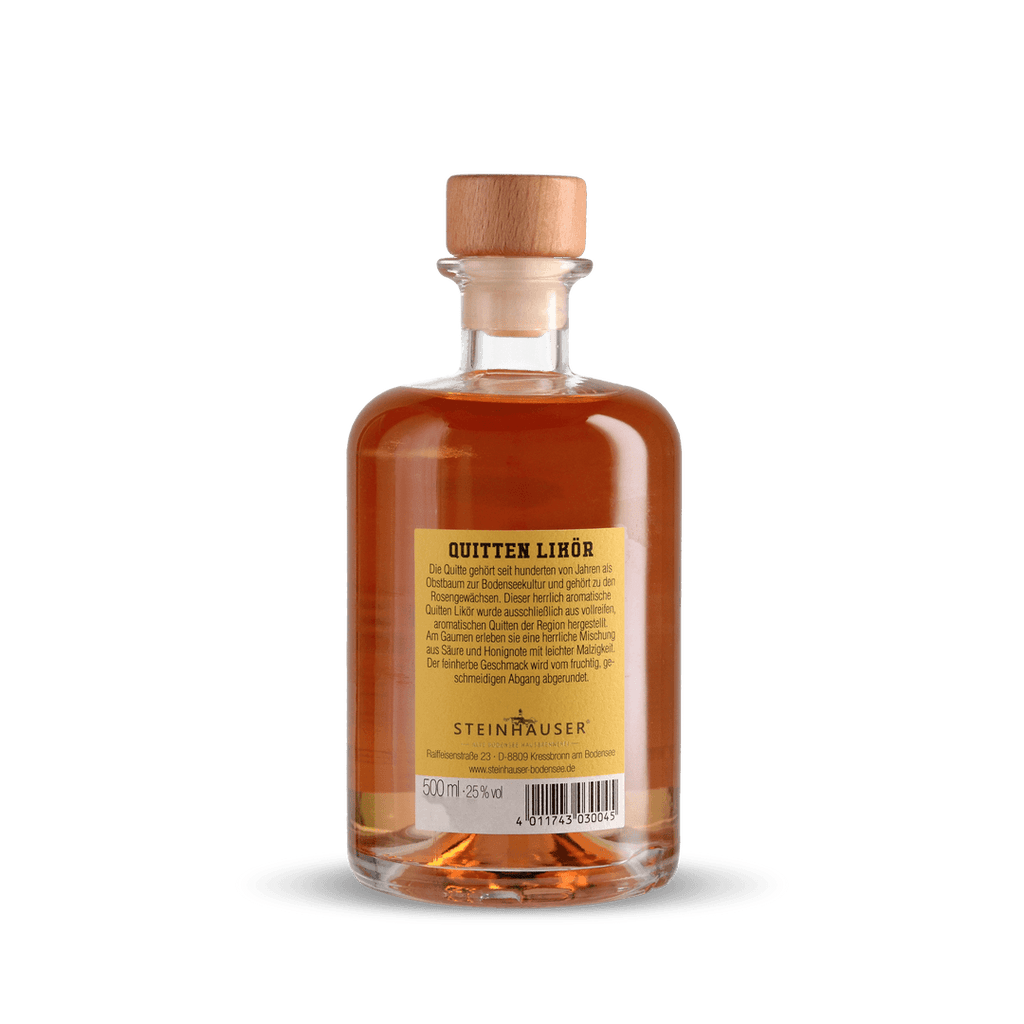 Steinhauser Quitten Likör in der Apothekerflasche