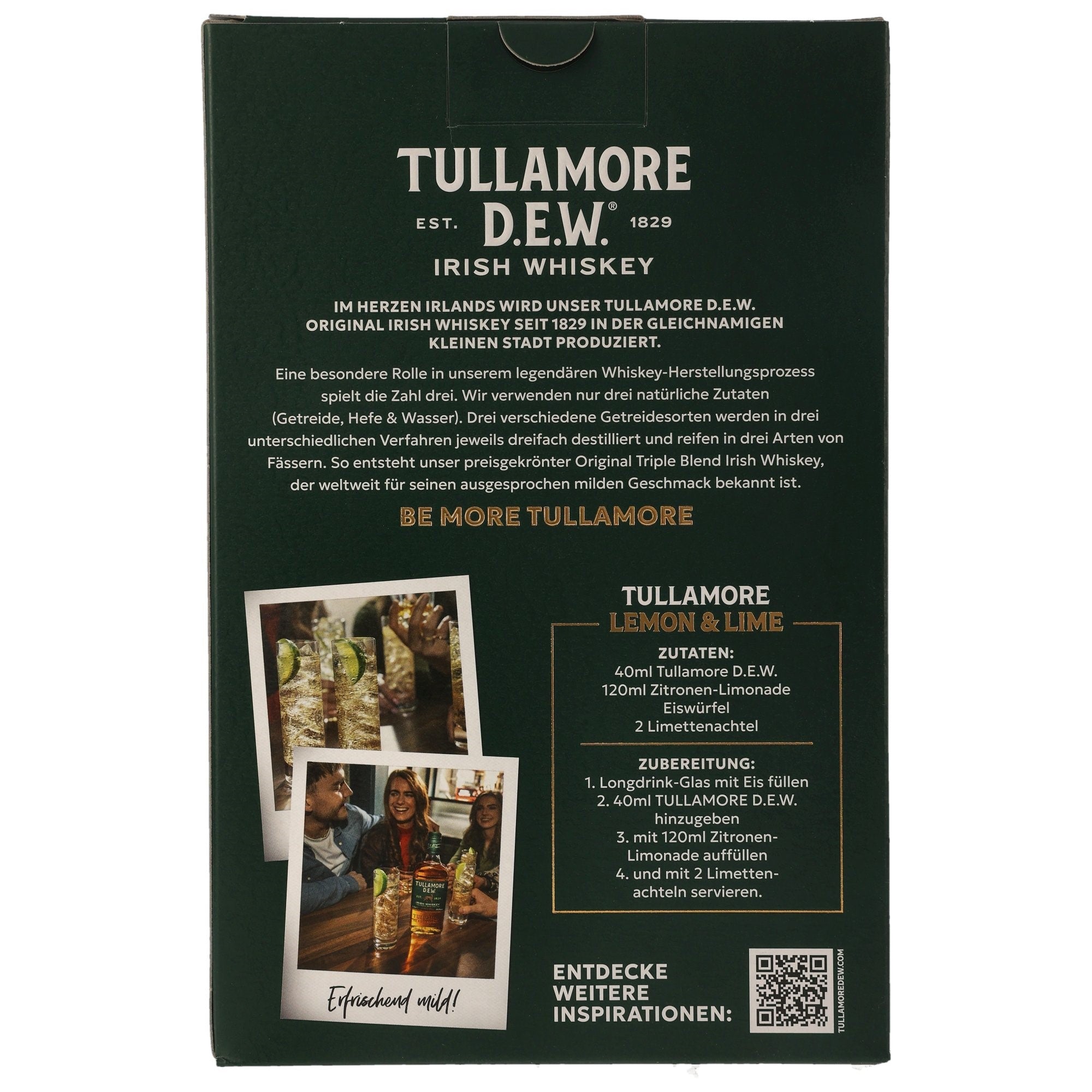 Tullamore Dew Whisky + Longdrink Glas Irsh Whiskey