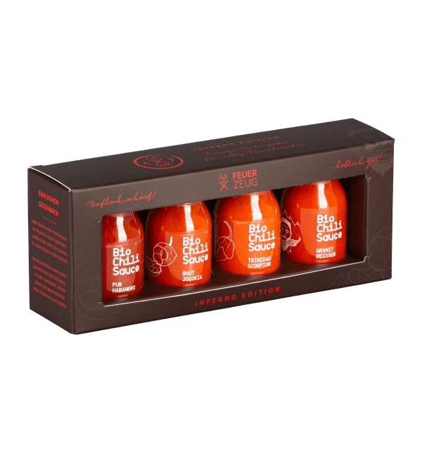 Bio-Chilisaucen Probierset „Inferno“