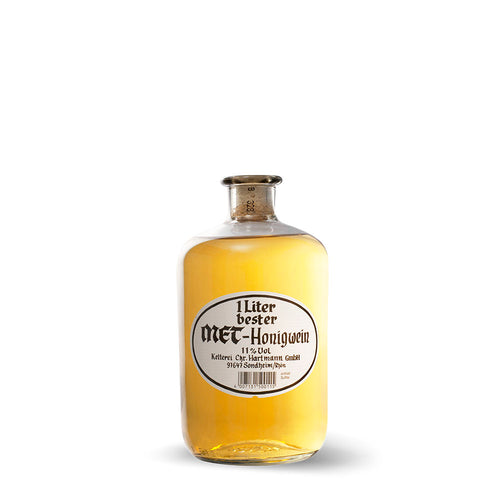 Apothekerflasche Fruchtwein Met-Honigwein mit Holzbox und Tragekordel