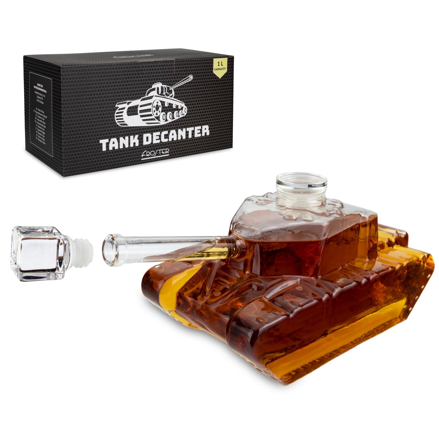 Panzer Karaffe / Decanter 1000 ml und RUMULT Signature Cask Selection 43%