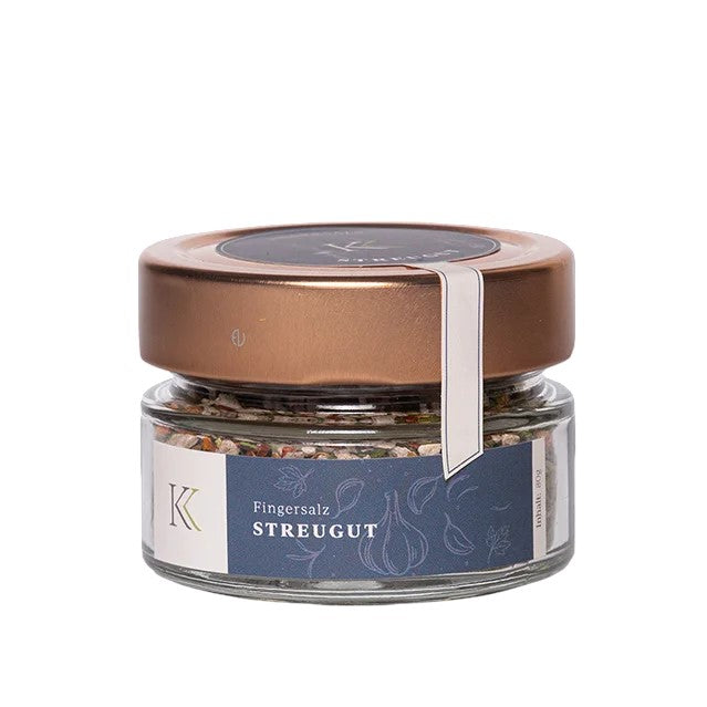 Holzbox mit Tragekordel und 1Fl Pinot Rosé brut, 2x Fingersalz 1x Gewürz